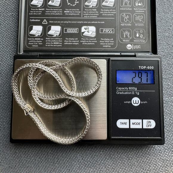 Vintage BMC Sterling Silver Woven Chain Necklace - Picture 8 of 8